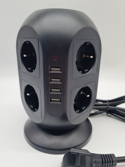 Listwa zasilająca pionowa 8 gniazdek 4x usb Kutumai