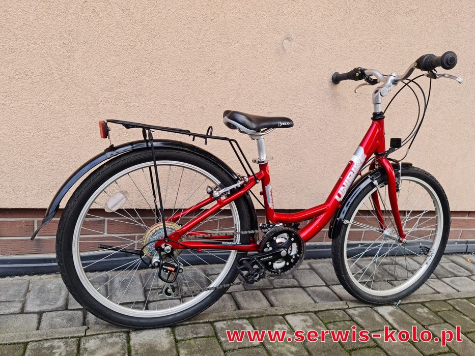Rower dziecięcy dziewczęcy UNIBIKE koła 24 SHIMANO aluminium rabat