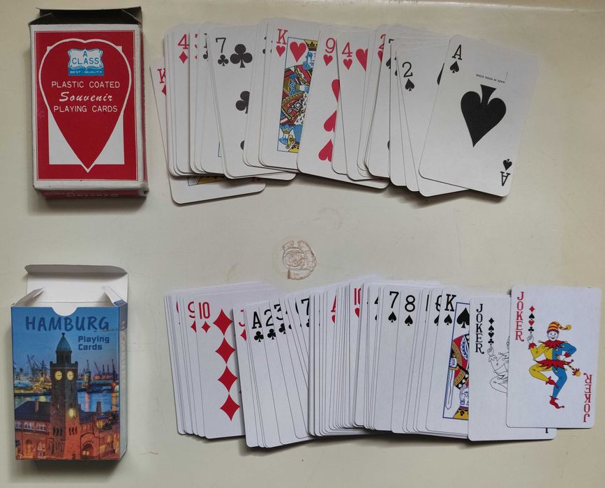 baralhos de cartas souvenir - Bélgica, Turquia, Londres e Hamburgo