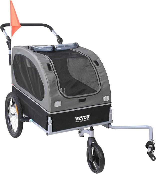 Reboque para Cão VEVOR 2 em 1 Bicicleta/Carrinho - NOVO