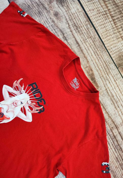 Koszulka Ride3 skate streetwear retro czerwona hookups r. L