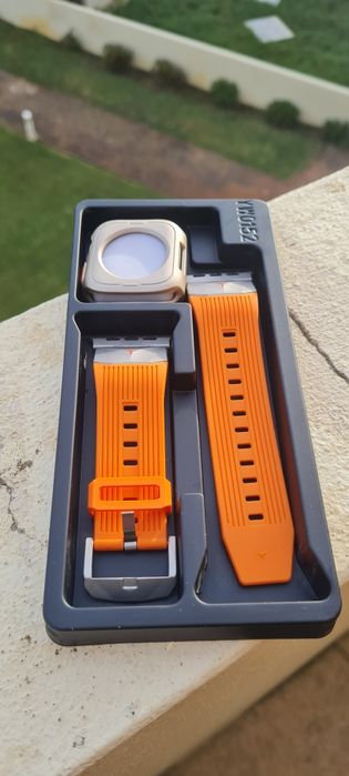 Kits bracelete + capa para Apple Watch novos (laranja e preto)