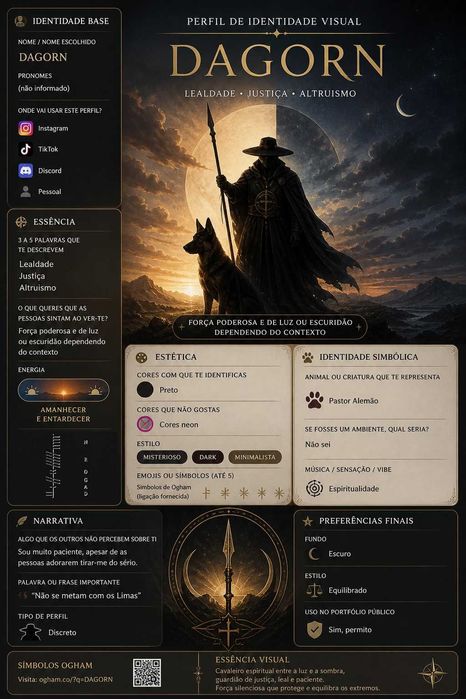 Perfil de Identidade Visual Personalizado | Infográfico Estético Único