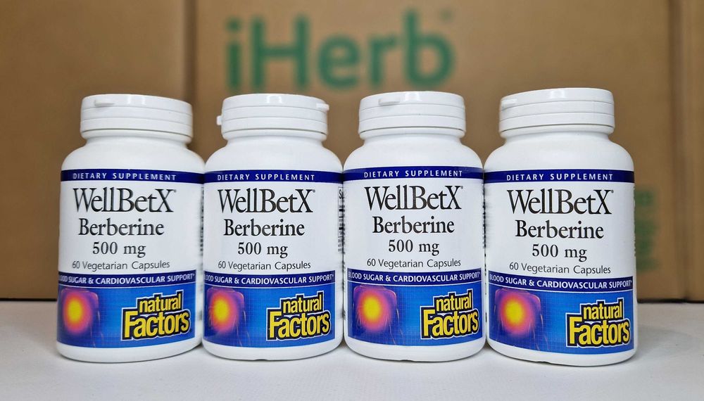 Natural Factors Berberine WellBetX, берберин, 500 мг, 60 капсул