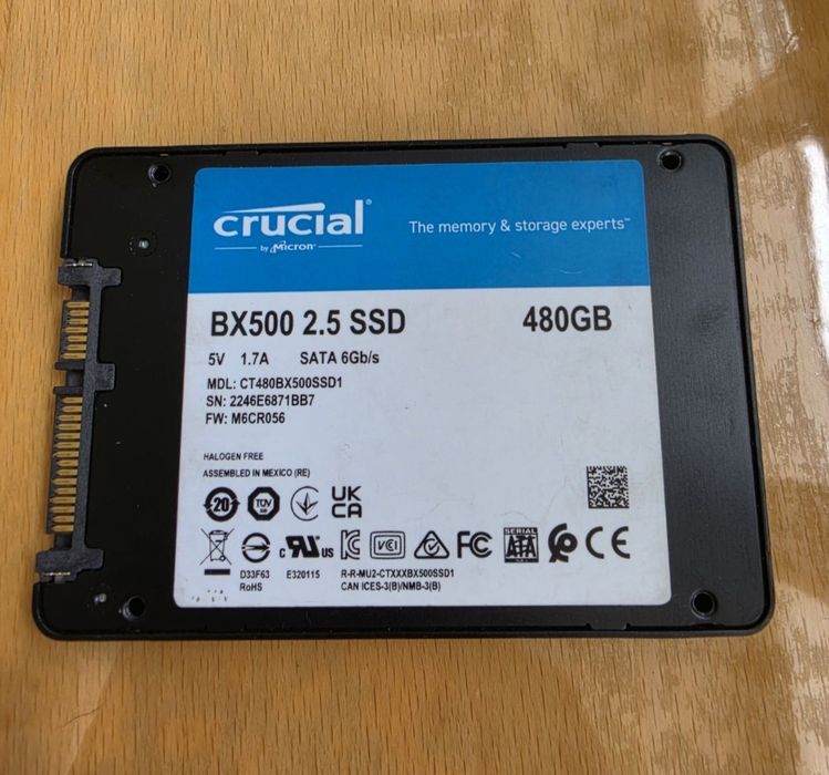 Ssd Crucial 480gb Стан гарний  ссд диск для компьютера або ноутбука