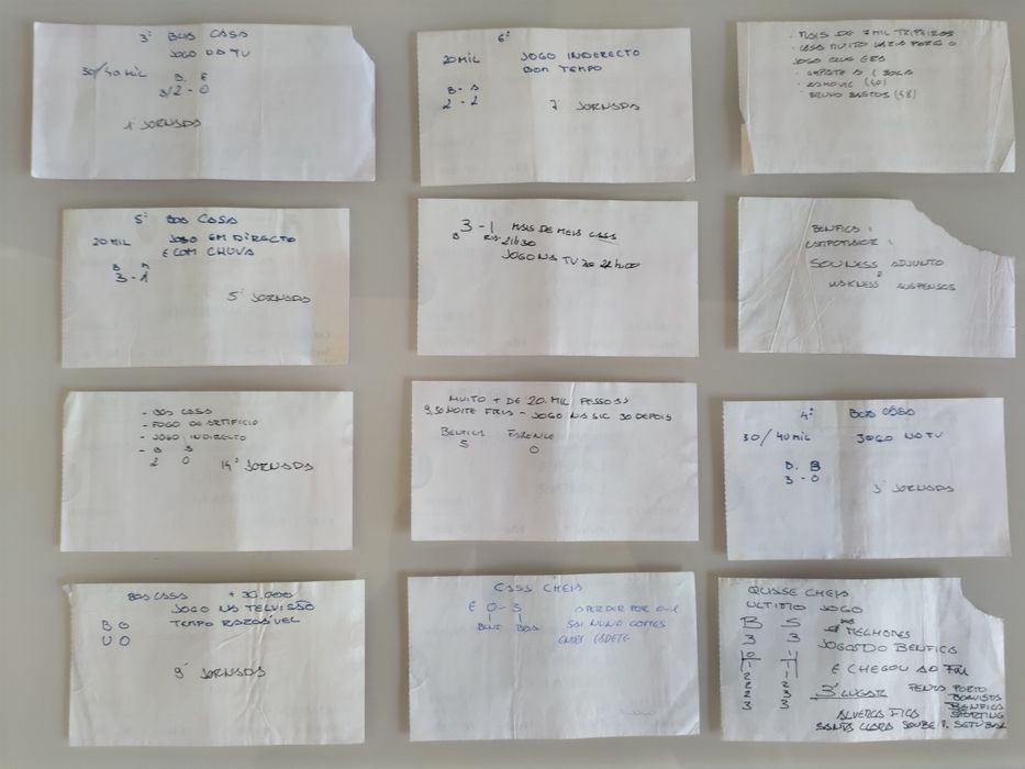 Bilhetes futebol antigos Benfica SLB