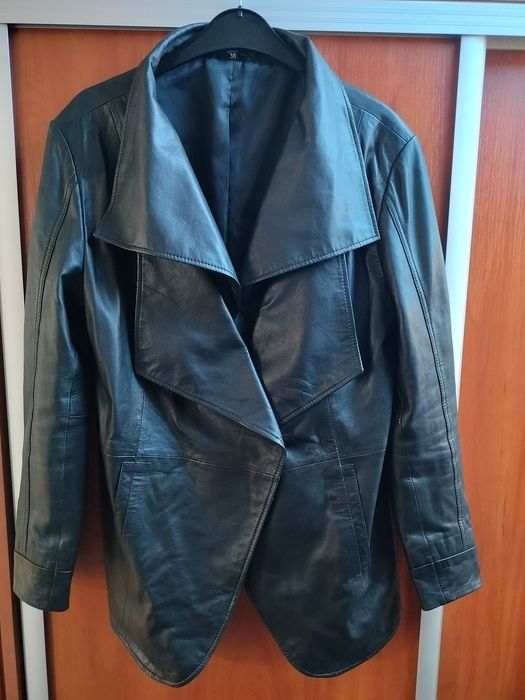 Super Marynarka oversize skórzana 38