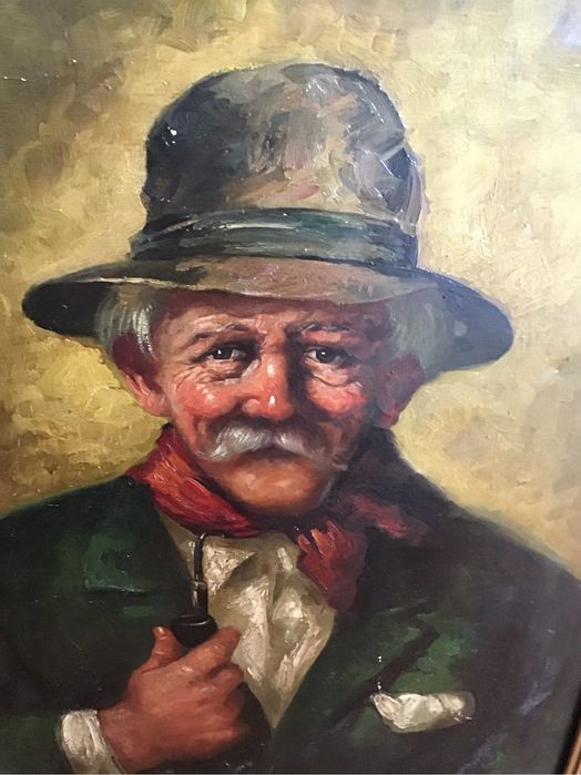 Grande retrato óleo sobre tela emoldurado.Negociável.