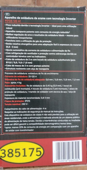 Máquina de soldar de arame Inverter Parkside