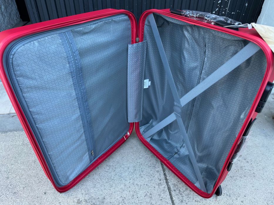 Mala de Viagem Rígida de 65cm 56 Litros Vermelha Nova
