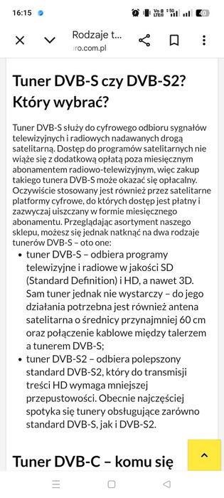 Tuner DVB-S/S2 TV Stick