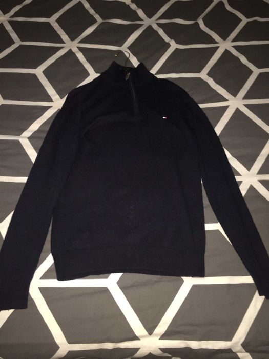 Camisola com fecho Tommy Hilfiger azul escuro  M  Excelente estado