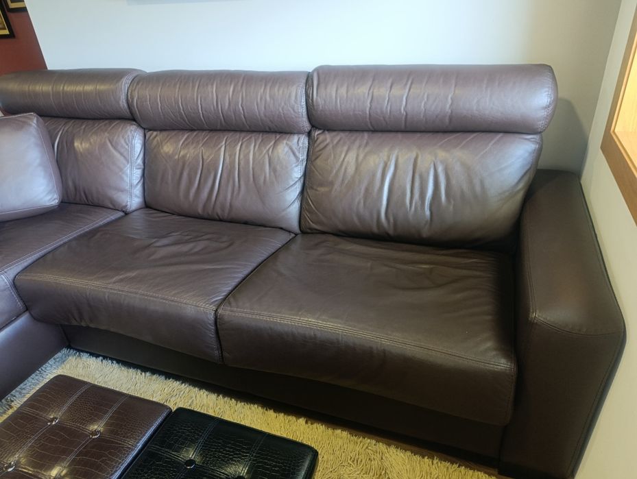 Sofá cama, pele, chaise longue