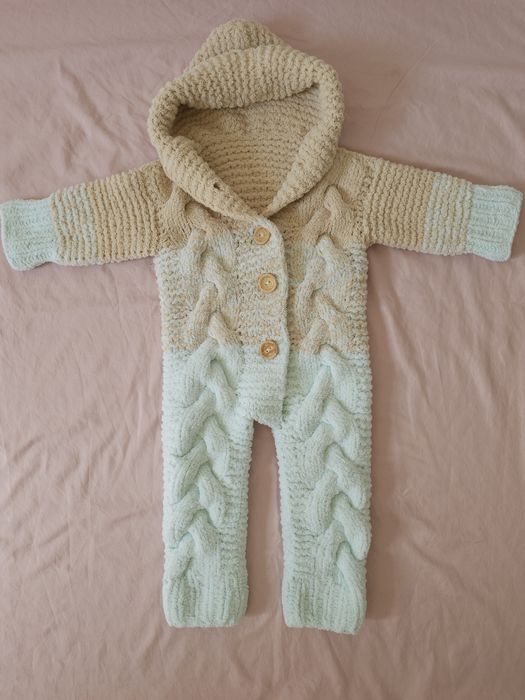 В'язаний демі комбінезон на дівчинку 3/6 міс