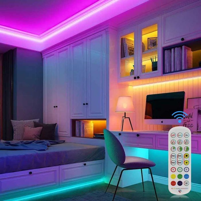 Fita LED RGB inteligente WiFi/Comando & Alexa/Google Assistant