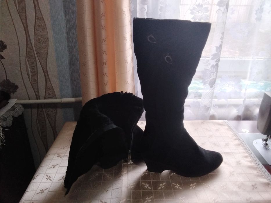 Сапоги.зимние замшевые.