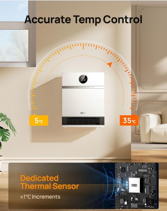 Ogrzewacz Smart ALEXA  Bardzo Cichy Ceramiczny