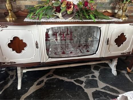 Conjunto rustico de movel casa de jantar recuperado