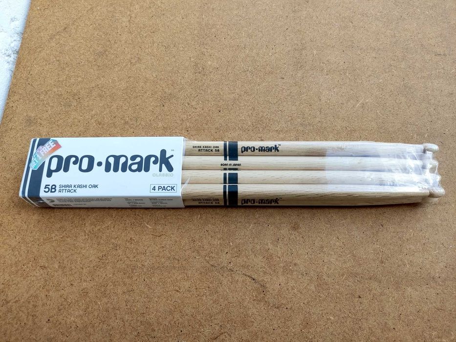 Baquetas Pro Mark 5B Shira Kashi Oak Attack - 4 Pack NOVO