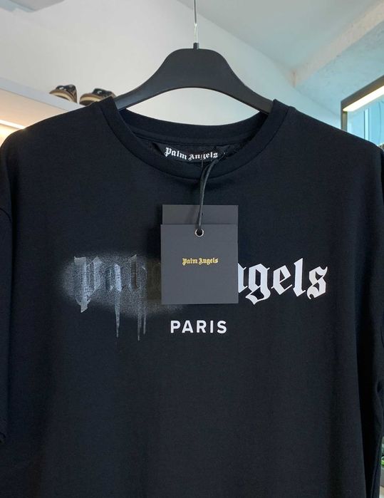 Футболка PALM ANGELS Paris Sprayed Logo T-shirt Black