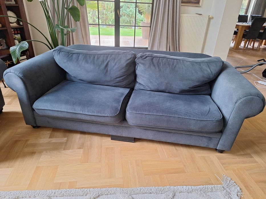 Kanapa 3 osobowa oraz 2 fotele kolor granatowy