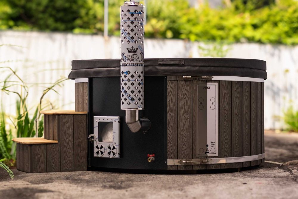 Balia ogrodowa Jacuzzi wanna z hydromasażem Bania piec 200 cm premium