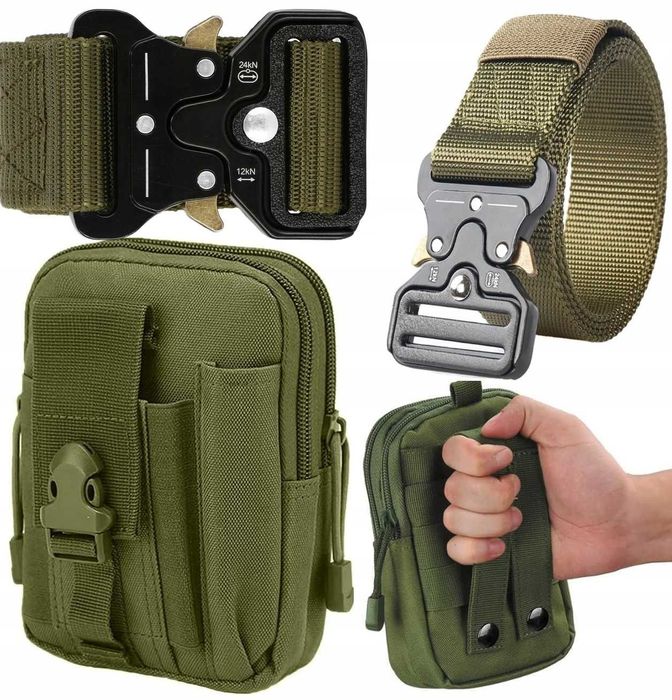 Zestaw Survivalowy Taktyczny Militarny Zestaw Saszetka + Pas
