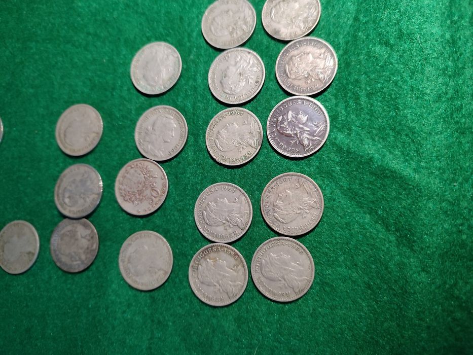 30 moedas de 50 centavos desde 1929 ate 1968