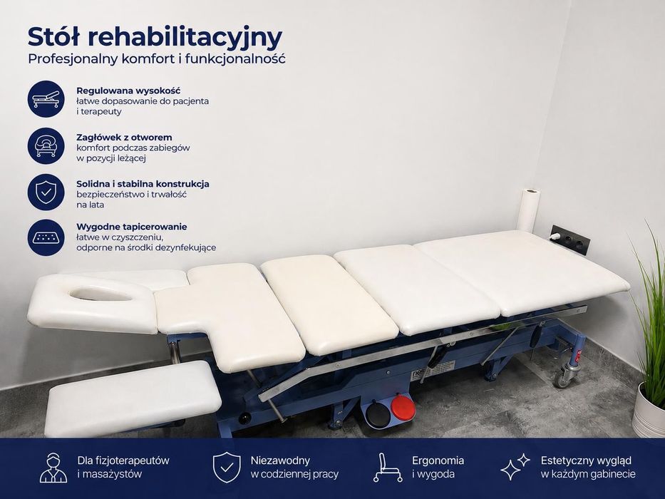 Stół rehabilitacyjny, łóżko rehabilitacyjne, łózko zabiegowe, leżanka