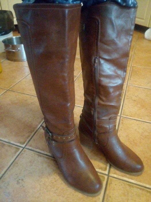 Skóra kozaki rozmiar 43 (na szerszą łydkę)