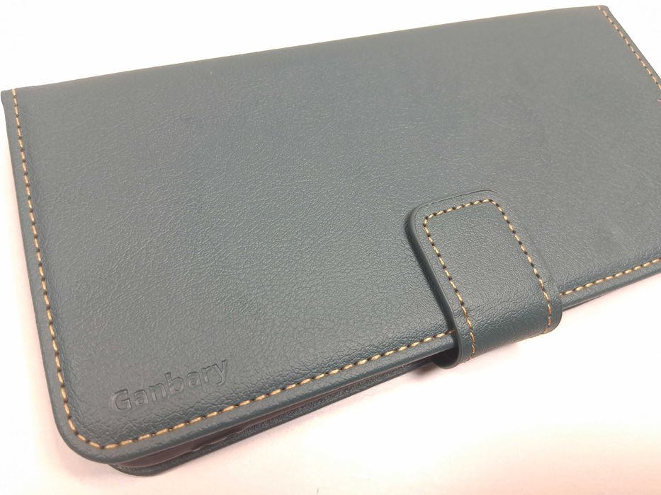 Z146 Etui Ganbary Portfel Skóra Samsung Galaxy A12 / M12 ZieloneKlapka