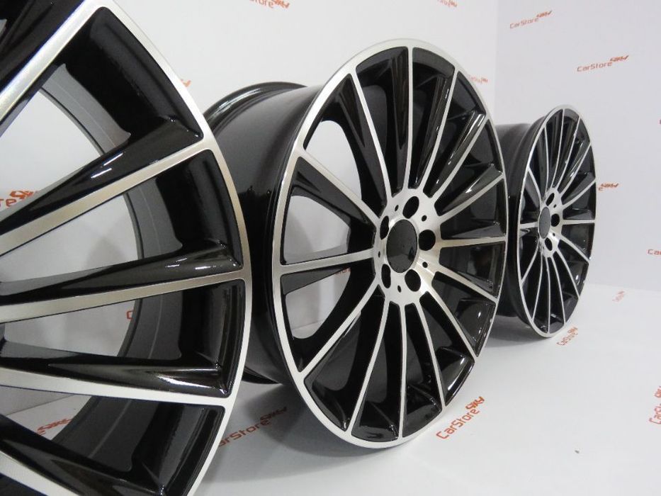 Jantes Look Mercedes Turbine 19 8 et 40 + 9 et45 5x112 Preto + polido