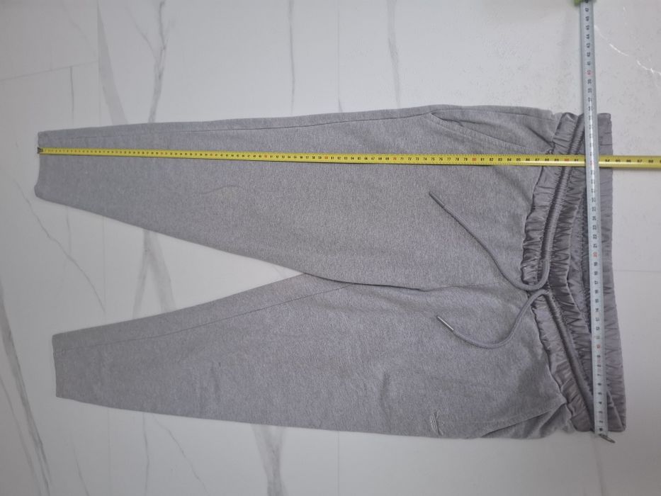 Spodnie S Adidas sportowe ozdobny pas dresowe szare