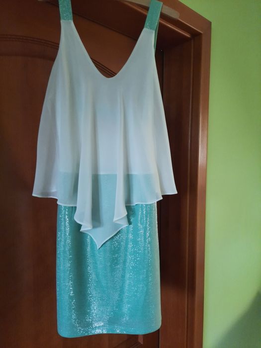 Sukienka na okazje bez rękawów lato elegancka