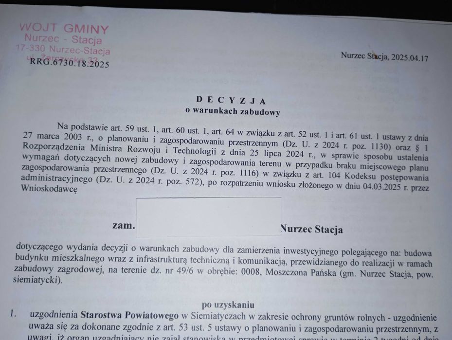 Działka, las i WARUNKI ZABUDOWY, Moszczona Pańska