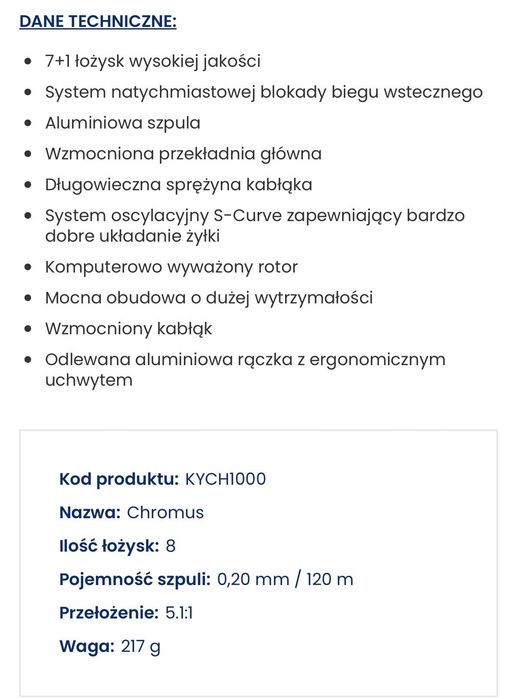 Kołowrotek York Chromus 1000