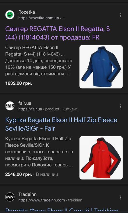 Флісовий реглан Regatta Elson II