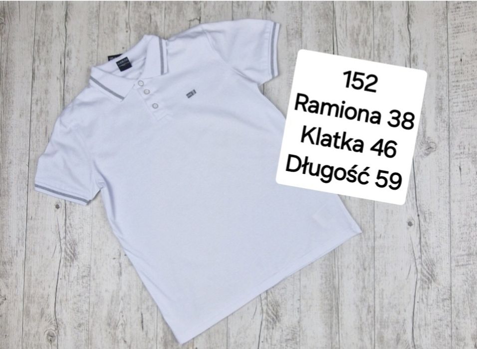 Koszulka chłopięca bawełniana Polo wizytowa elegancka 152,158