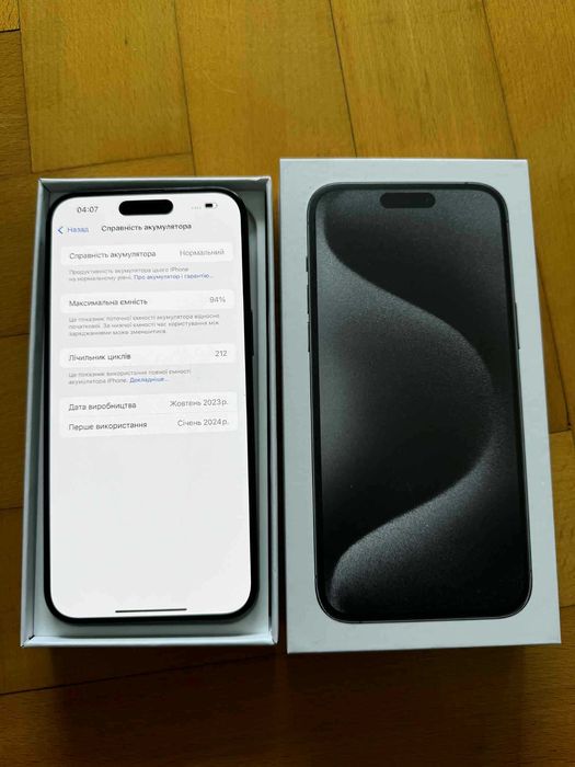 Apple iPhone 15 Pro Max 512gb Батарея 94% (Європа фізична SIM)