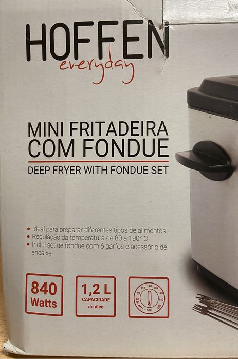 Máquina 2 em 1 Fondue e Fritadeira Elétrica Hoffen - 1,2l - 840W usada