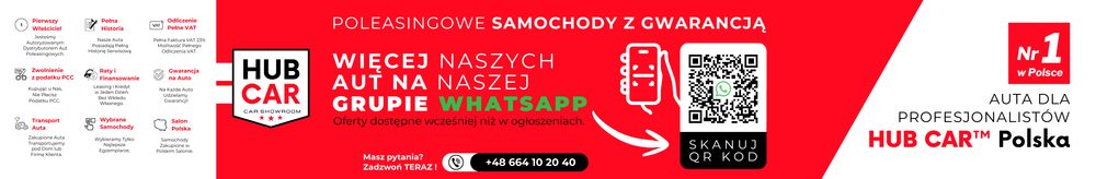 HubCar™ Polska | Samochody z GWARANCJĄ! Autoryzowane Centrum Sprzedaży Samochodów Poleasingowych. top banner
