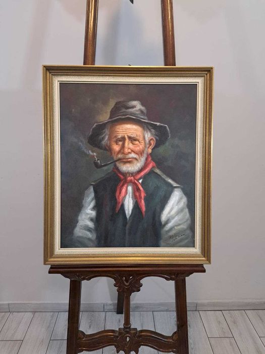 Obraz olejny na płótnie - Portret fajnego Dziadka