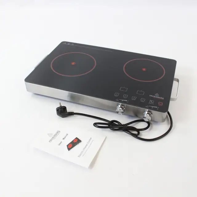 Інфрачервона плита Crownberg CB-1332 2000W електрична плита 2 конфорки