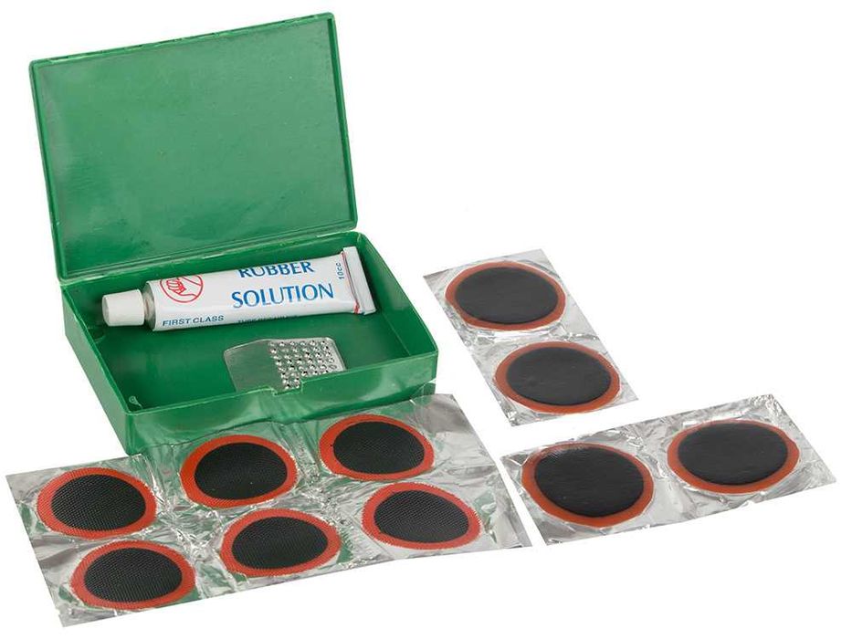 Zestaw naprawczy do opon rowerowy łatki klej wielorazowy do dętek