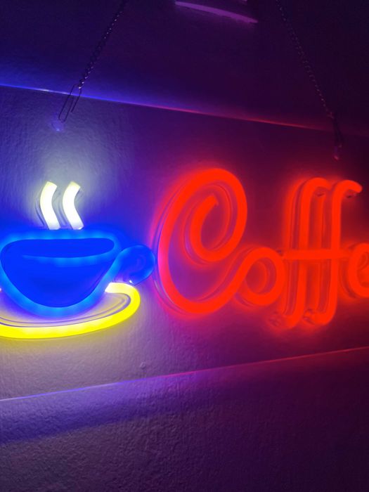 Letereiro luz para bar néon Coffee