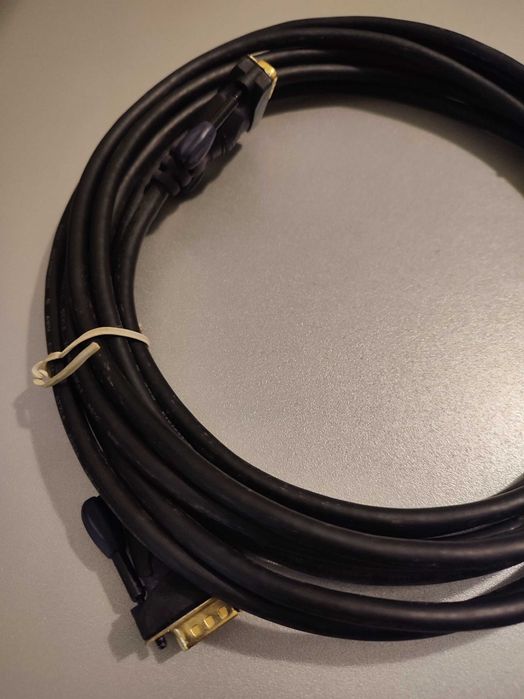 Cabo VGA Para PC Novo com 5 metros conectores dourados
