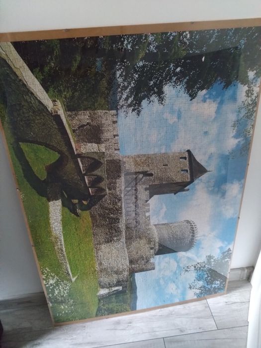 Zamek w Będzinie - piękne duże puzzle w antyramie