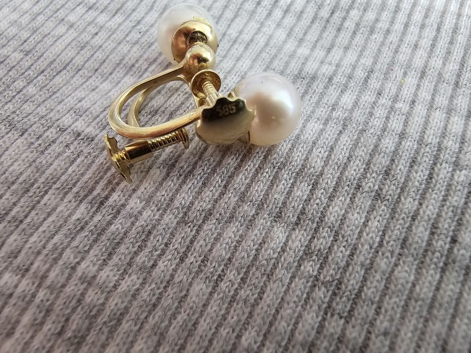 Brincos ouro 14 klt com pérolas