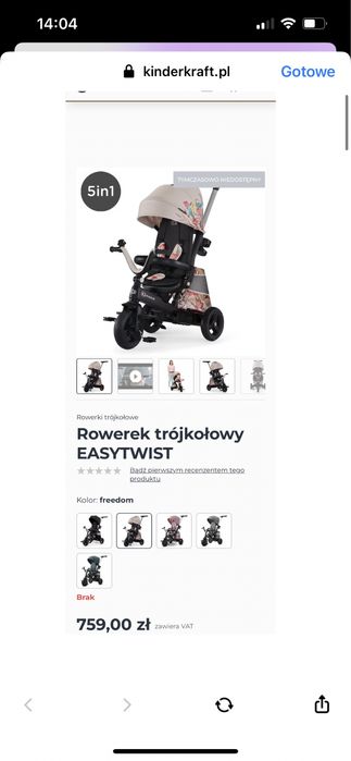 Nowy idealny rowerek trójkołowy kinderkraft easytwist idealny stan