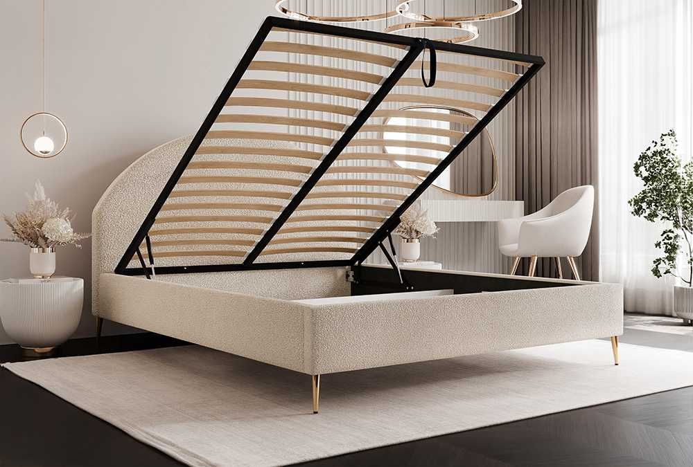 Łóżko tapicerowane PORTO SLIM z pojemnikiem na pościel DARMOWA DOSTAWA